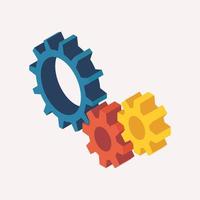 Isometric View of Mechanic Gears vector