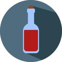 Red wine in a bottle, illustration, vector on white background.