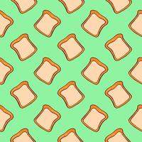 Lovely slice of bread , seamless pattern on a green background. vector