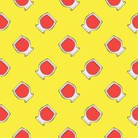 Little cups ,seamless pattern on yellow background. vector