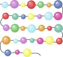 background with colorful beads on a thread vector