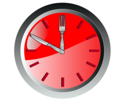 wall clock spoon and fork eating time png