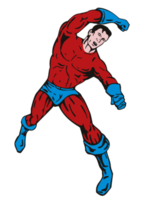 cartoon super hero running punching png