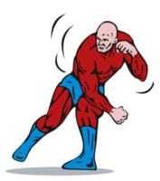 super-herói dos desenhos animados correndo socos png
