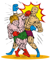 boxeur connectant un coup de poing png