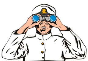 Marina Militare Capitano marinaio con binocolo png