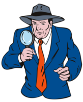 Detective with Magnifying Glass png