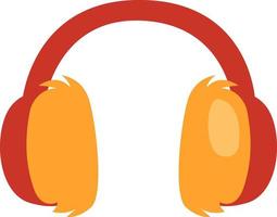 Red headphones, illustration, vector on a white background.