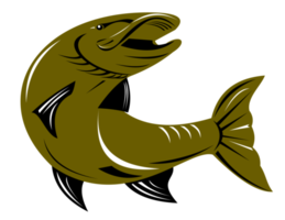 muskie muskellunge pesce retrò png