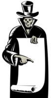 Grim Reaper Paper Pointing Woodcut png