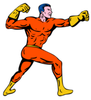 cartoon super hero running punching png