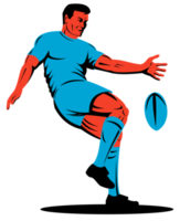 Rugbyspieler, der den Ball tritt png