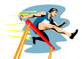 track and field athlete jumping hurdle png