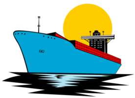 buque portacontenedores barco de carga retro png