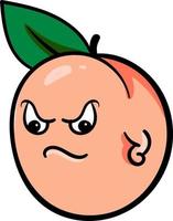 Angry apricot, illustration, vector on a white background.