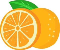 Juicy orange, illustration, vector on white background