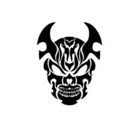 Illustration vector graphic of devil skull head tribal design suitable for tattoo design