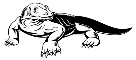 dragón de komodo retro png