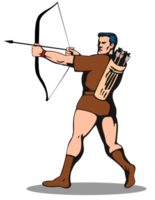 arqueiro atirando flecha png