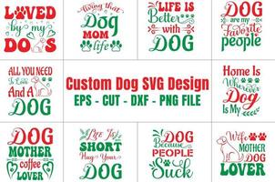 diseño de paquete de svg de perro personalizado vector