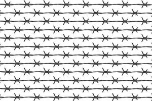 Barb pattern background, Gray barbed wire isolated on white background vector
