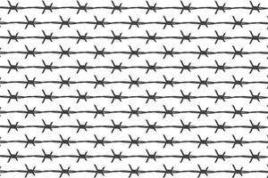 Barb pattern background, Gray barbed wire isolated on white background vector