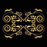 Decorative frame Elegant vector element for design in Eastern style, place for text. Beautiful floral golden border. Lace illustration for invitations, greeting cards and T Shirt design.