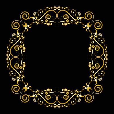 Decorative frame Elegant vector element for design in Eastern style, place for text. Beautiful floral golden border. Lace illustration for invitations, greeting cards and T Shirt design.