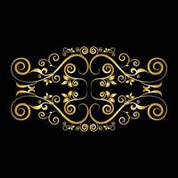 Decorative frame Elegant vector element for design in Eastern style, place for text. Beautiful floral golden border. Lace illustration for invitations, greeting cards and T Shirt design.