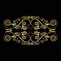 Decorative frame Elegant vector element for design in Eastern style, place for text. Beautiful floral golden border. Lace illustration for invitations, greeting cards and T Shirt design.