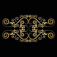 Decorative frame Elegant vector element for design in Eastern style, place for text. Beautiful floral golden border. Lace illustration for invitations, greeting cards and T Shirt design.