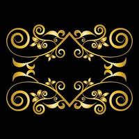 Decorative frame Elegant vector element for design in Eastern style, place for text. Beautiful floral golden border. Lace illustration for invitations, greeting cards and T Shirt design.
