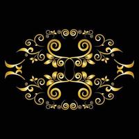 Decorative frame Elegant vector element for design in Eastern style, place for text. Beautiful floral golden border. Lace illustration for invitations, greeting cards and T Shirt design.
