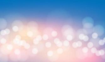 Abstract warm bokeh light on soft blue pink background vector