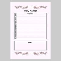 daily planner design. Vector planner pages templates