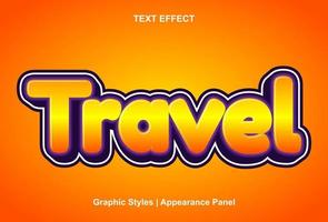 travel text effect with graphic style and editable. vector