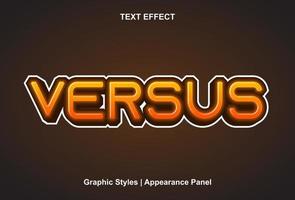 text effect versus with editable graphic style. vector