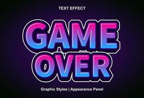 game over text effect with graphic style and editable. vector