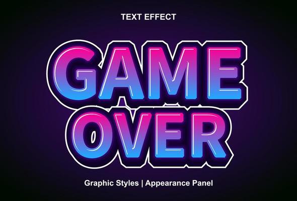 game over text effect with graphic style and editable.