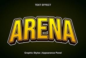 efecto de texto de arena con estilo gráfico y editable. vector