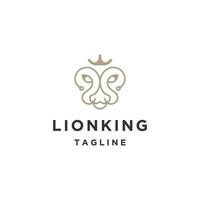 Lion of king logo design template flat vector