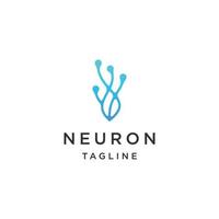 Neuron logo design template flat vector illustration