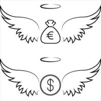 Cash with wings illustration vector