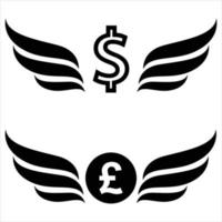 Cash with wings illustration vector