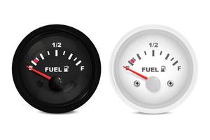 Vector realistic, 3D set of fuel level indicators in the car.