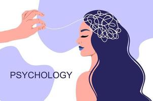 Psychotherapy or Psychology concept banner. Vector illustration