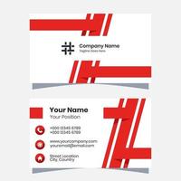 Vector Graphic of Business Card with Modern Red and White Color Scheme, Perfect to use for you