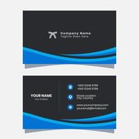 Vector Graphic of Business Card Icon Template, with Blue and Black Color, Perfect to use for a Great First Impression, Advertising, Contact Information.