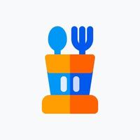 Spoon Holder Icon. Food and Equipment Icon. Perfect for website mobile app presentation and any other projects. Icon design flat style vector