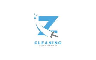 Servicios de limpieza de logotipo z para empresa de marca. ilustración de vector de plantilla de tareas domésticas para su marca.